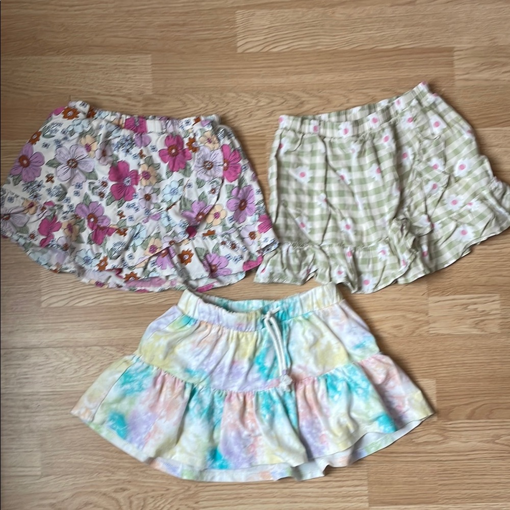 Floral and Plaid Girls Skirt Set